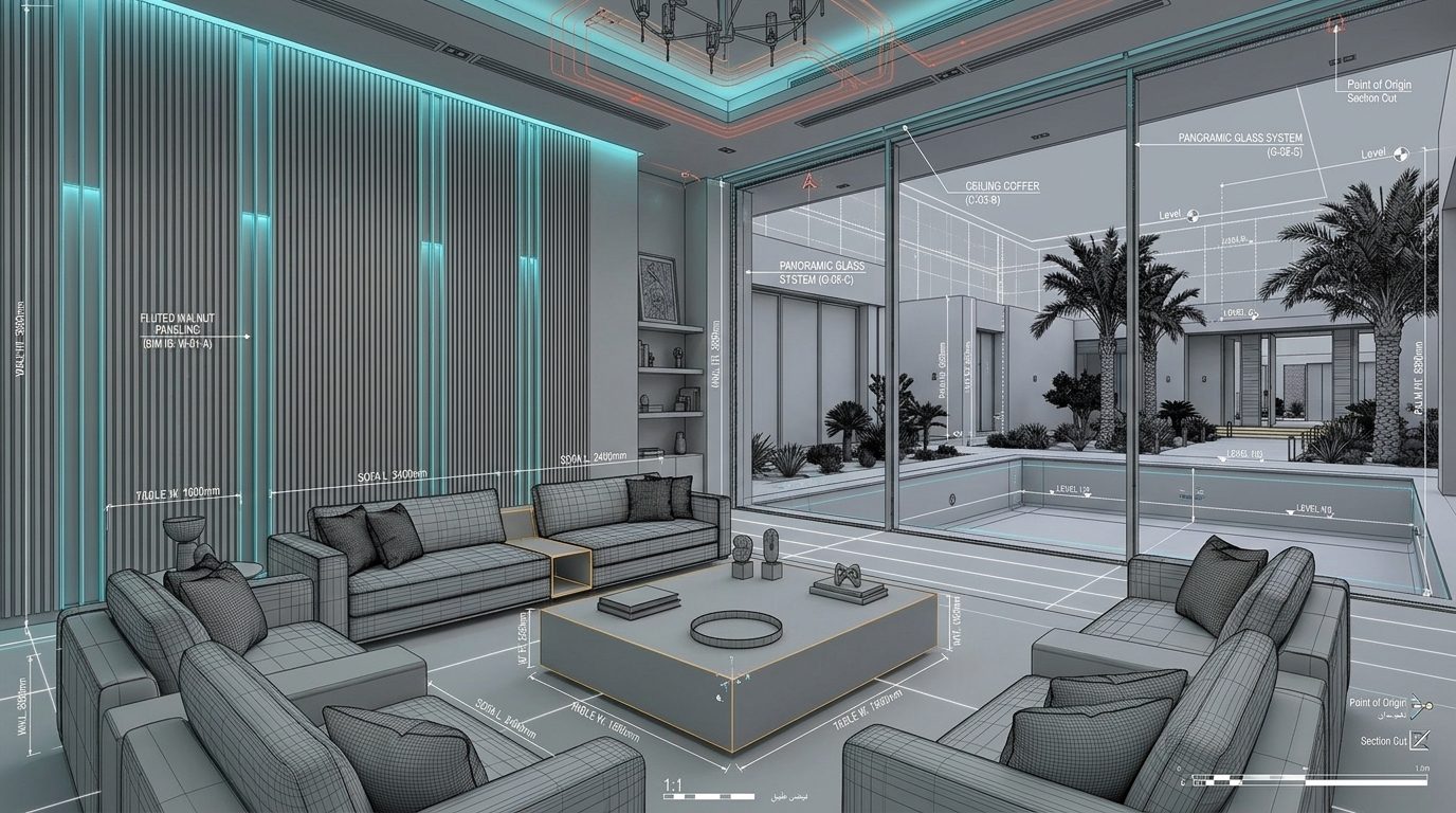 المخطط المعماري ونموذج المحاكاة التنفيذي BIM